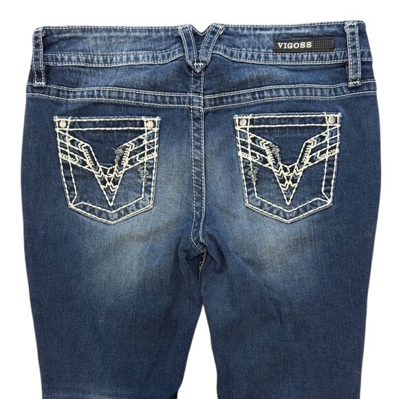 Vigoss The Chelsea Capri Jeans Size 11/12 Women's Distressed Embroidered Denim - Picture 4 of 11